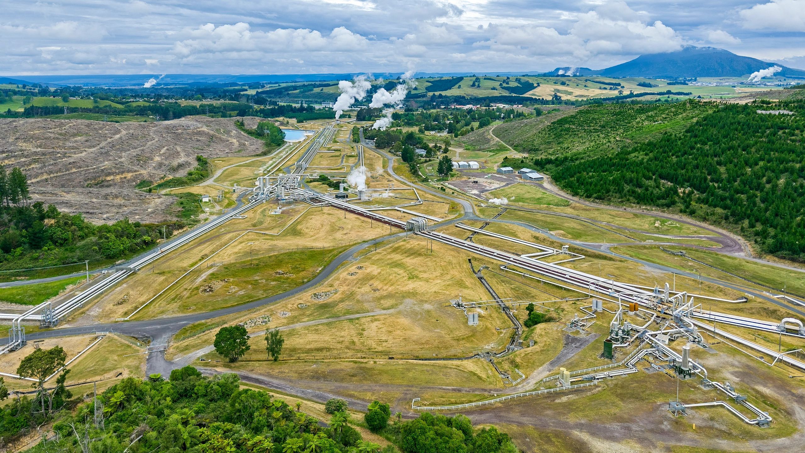 Industrial power station aerial view