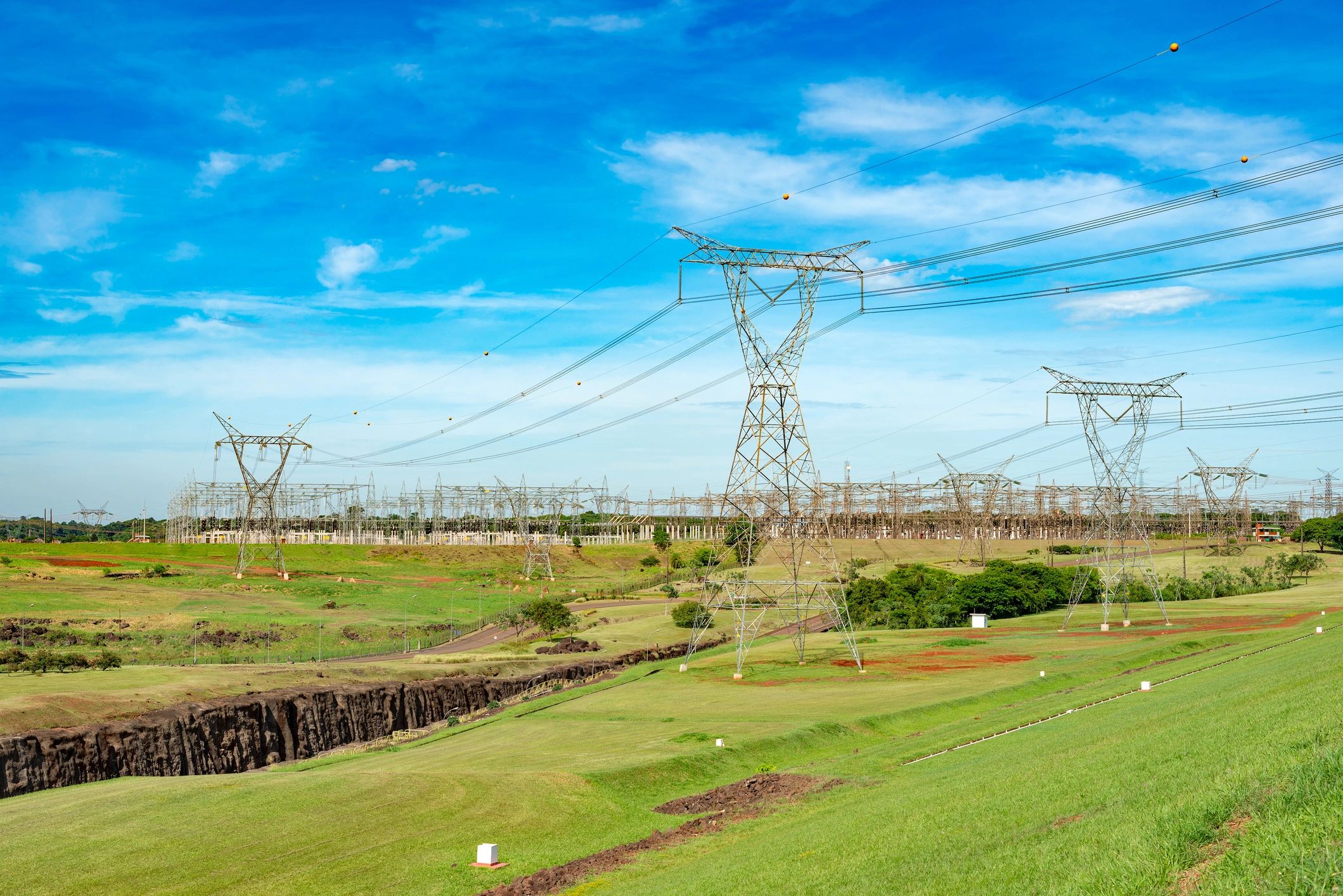 Electrical substation and transmission lines